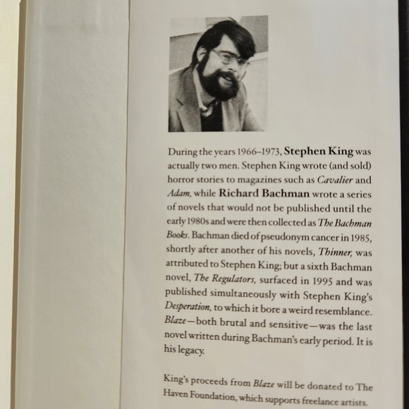 📖 BLAZE by Richard Bachman Foreword by Stephen King Hardcover 📖 $2/16 - Picture 13 of 16